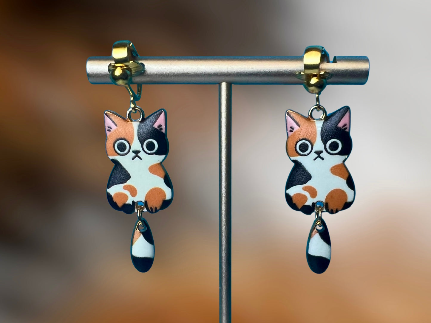 Cat Breed Charms Clip On Earrings
