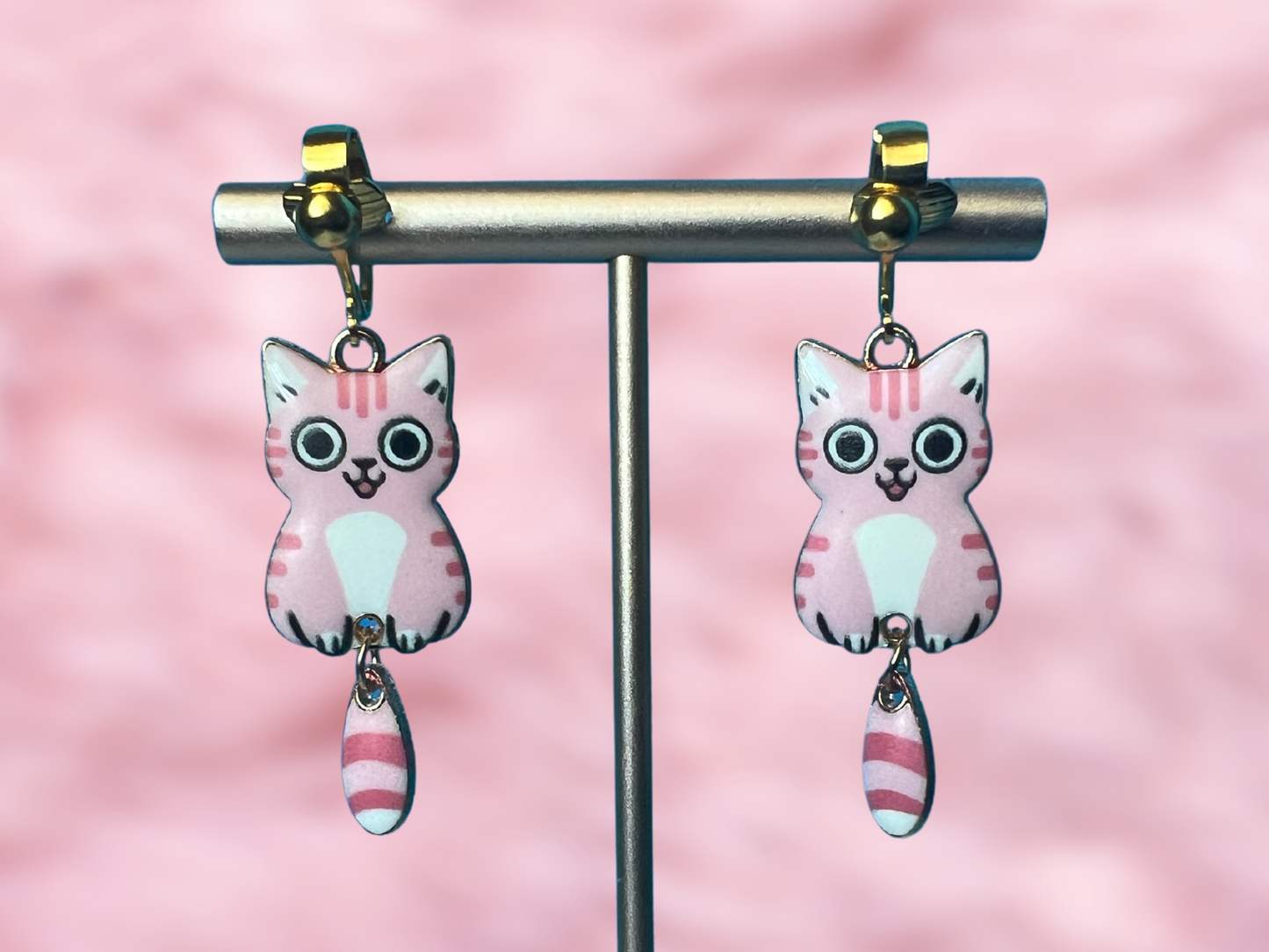 Cat Breed Charms Clip On Earrings
