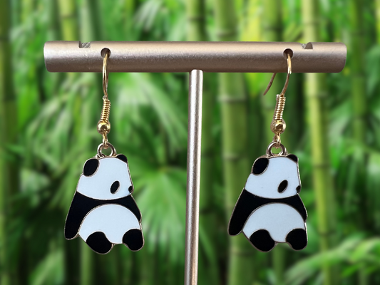 Panda Clip On Earrings