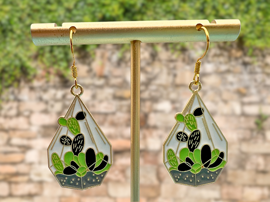 Terrarium Clip On Earrings