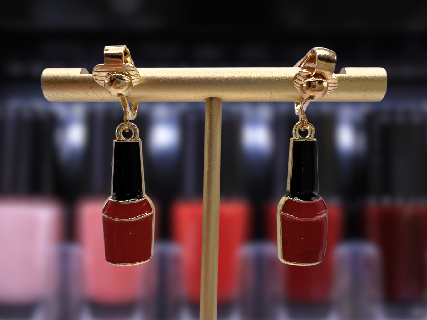 Nail Polish Clip On Earrings