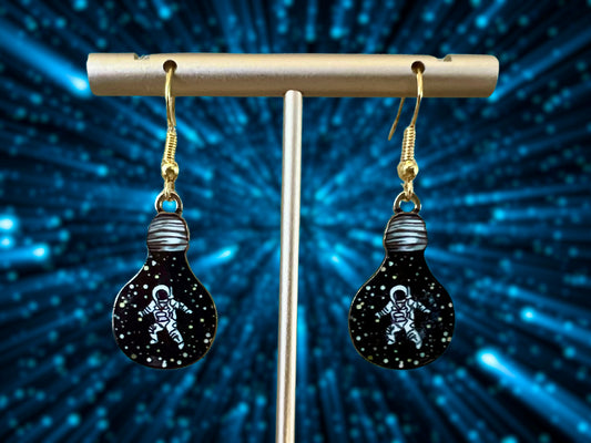 Astronaut Clip On Earrings