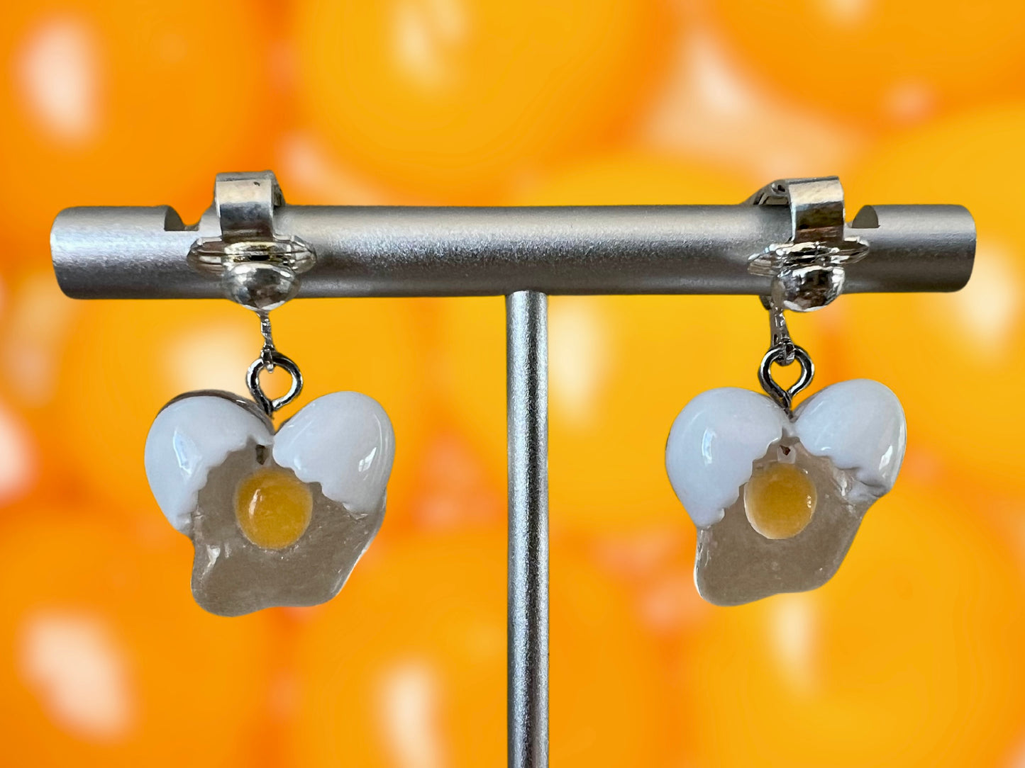 Cracked Egg Clip On Earrings