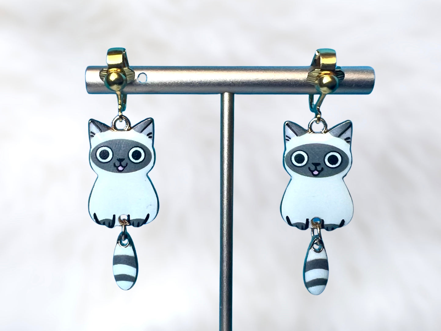 Cat Breed Charms Clip On Earrings