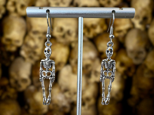 Skeleton Clip On Earrings