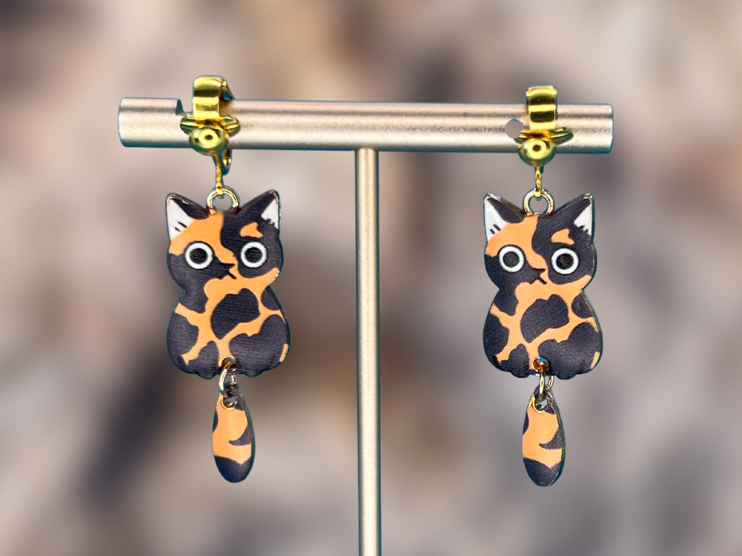 Cat Breed Charms Clip On Earrings
