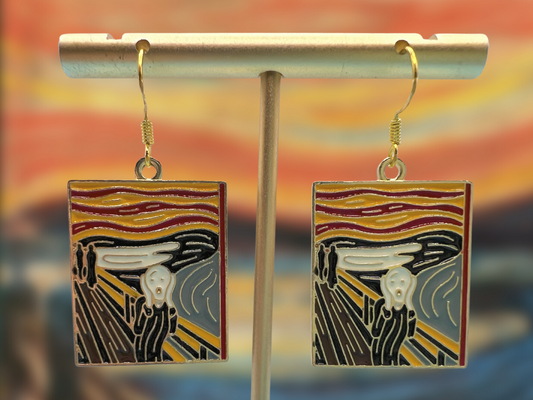 Scream Art Clip On Earrings