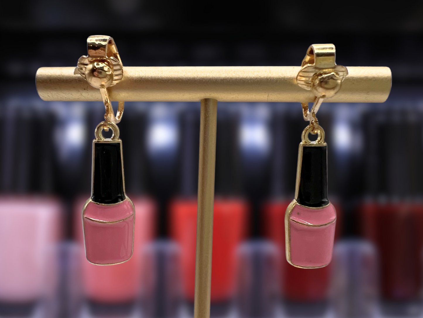 Nail Polish Clip On Earrings
