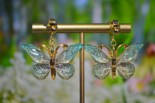 Butterfly Ombré Clip On Earrings