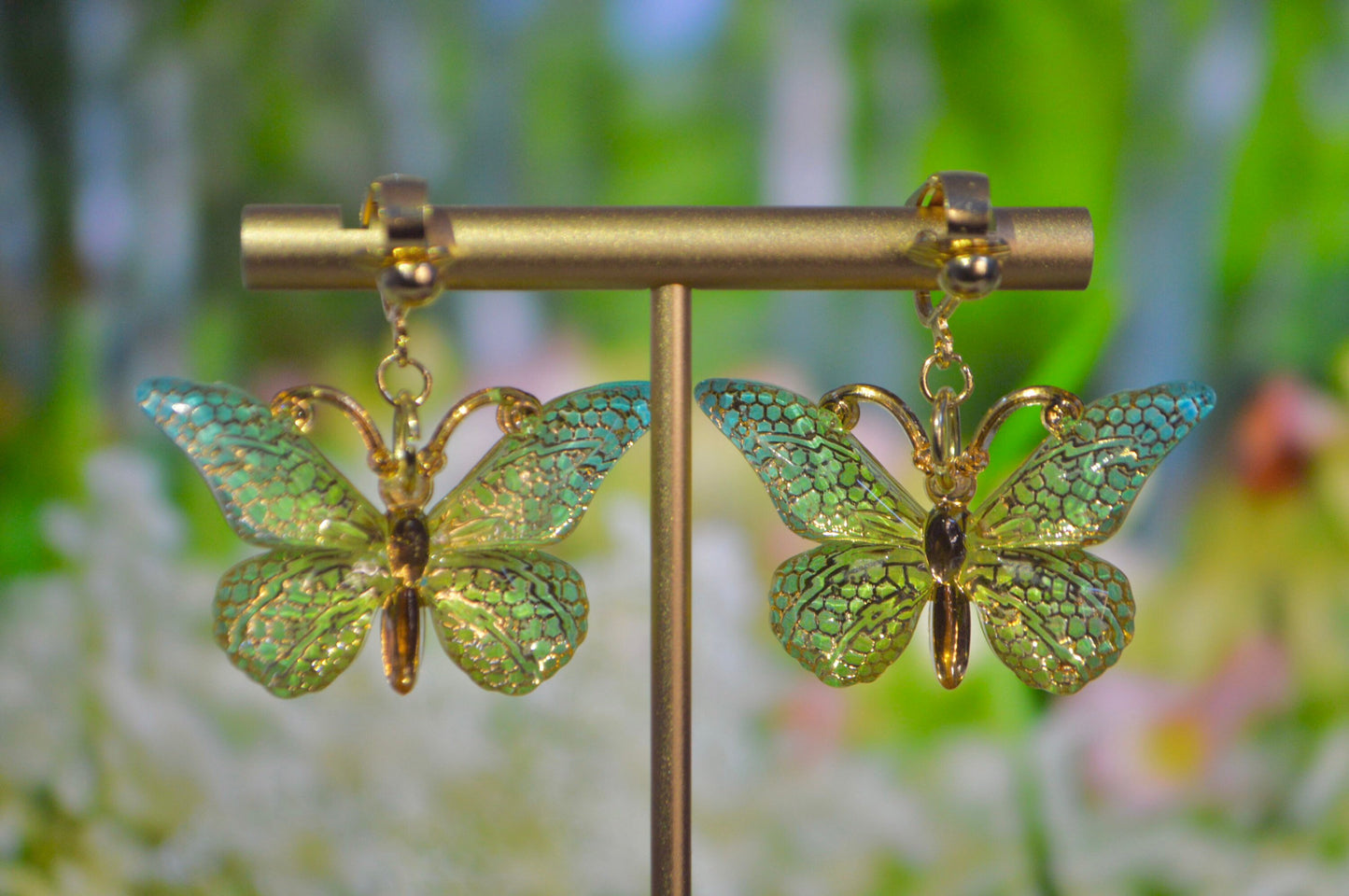 Butterfly Ombré Clip On Earrings