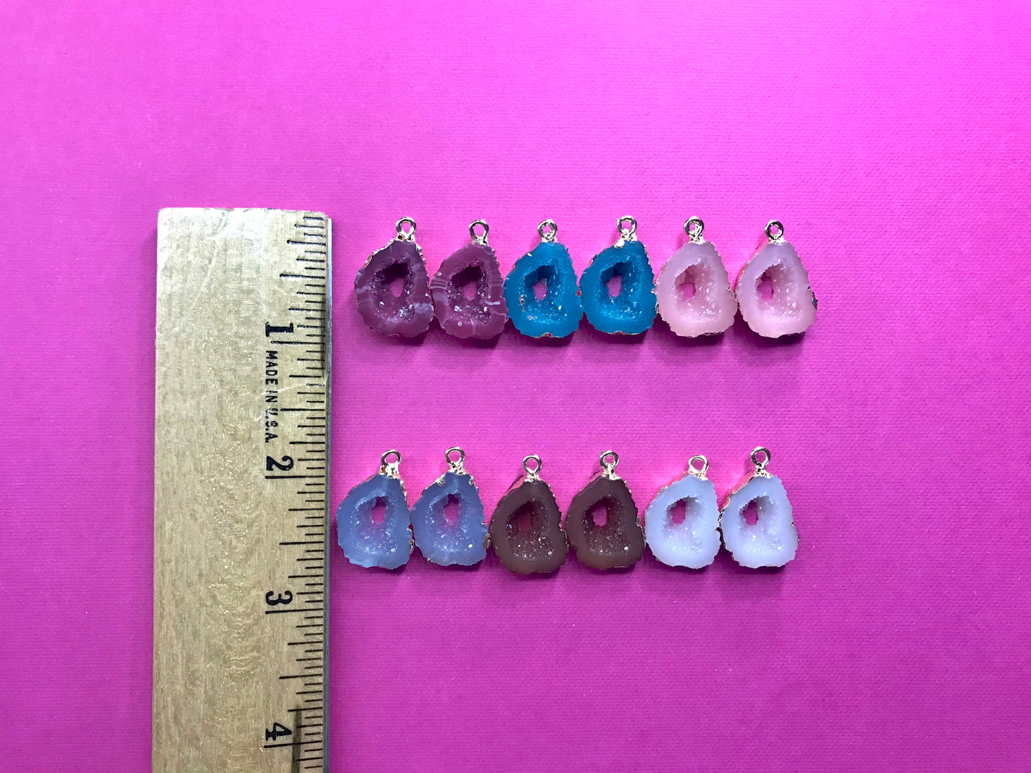 Geode Druzy Clip On Earrings