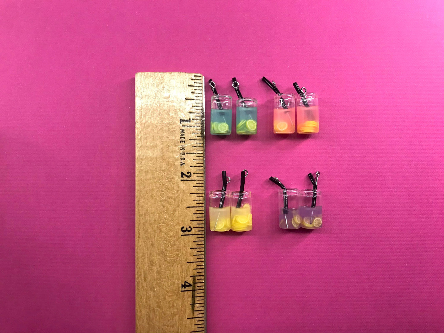 Tropical Drinks Clip On Earrings