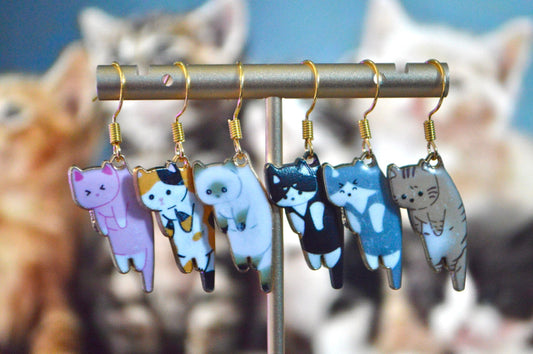 Cat Charms Cute Clip On Earrings
