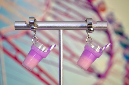 Fun Ombré Drink Charms Clip On Earrings