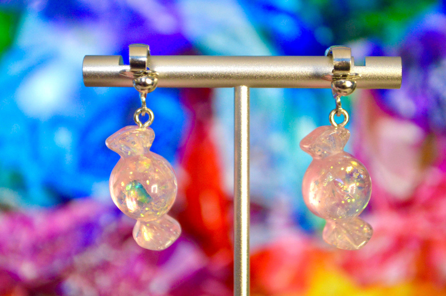 Candy Confetti Clip On Earrings