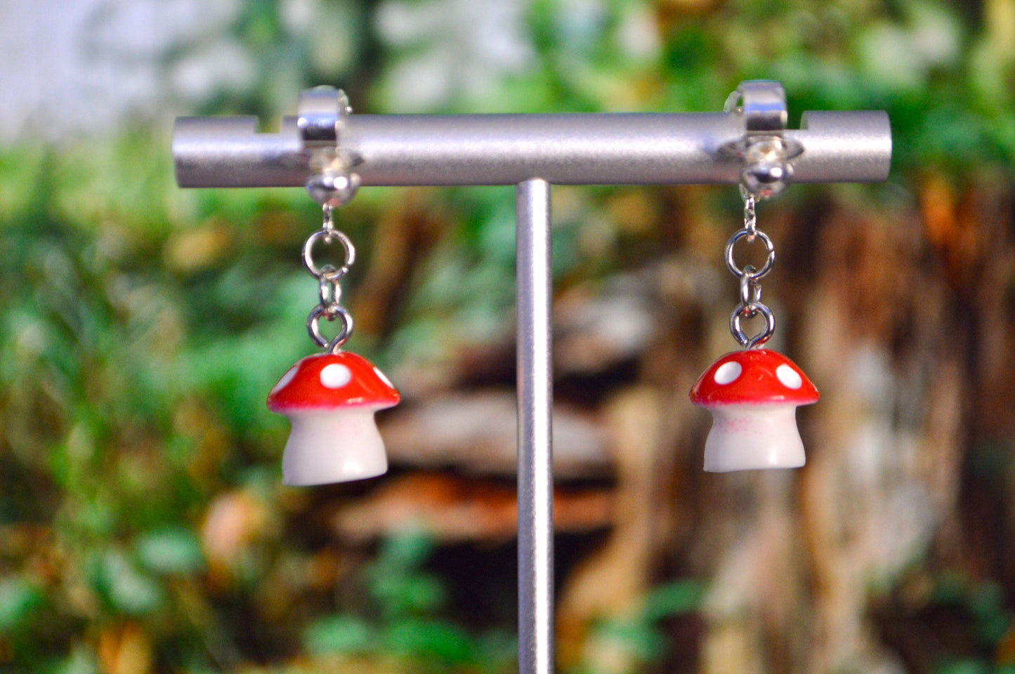 Mushroom Tiny Clip On Earrings