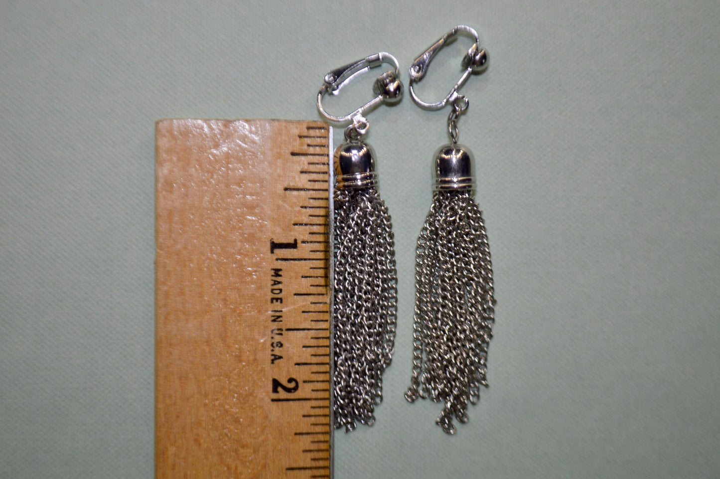 Elegant Silver Dangle Clip On Earrings