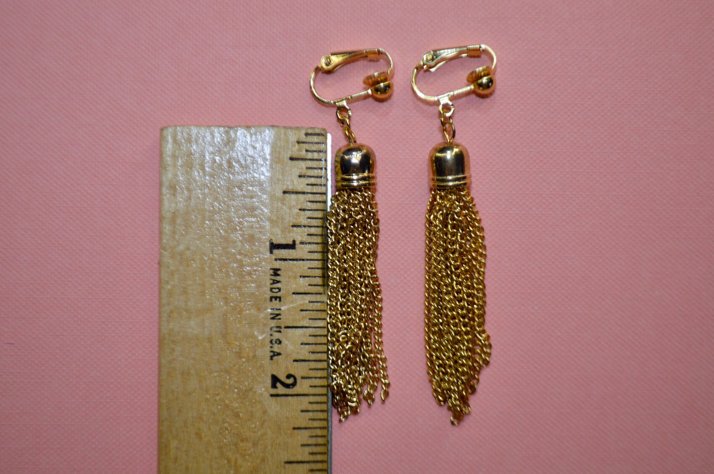 Elegant Gold Dangle Clip On Earrings