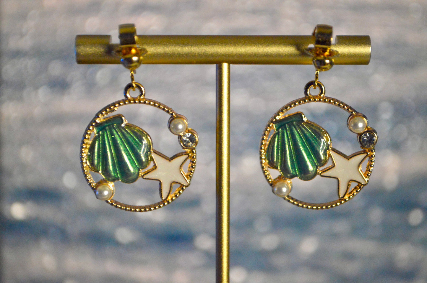 Shell/Starfish/Pearl Clip On Earrings