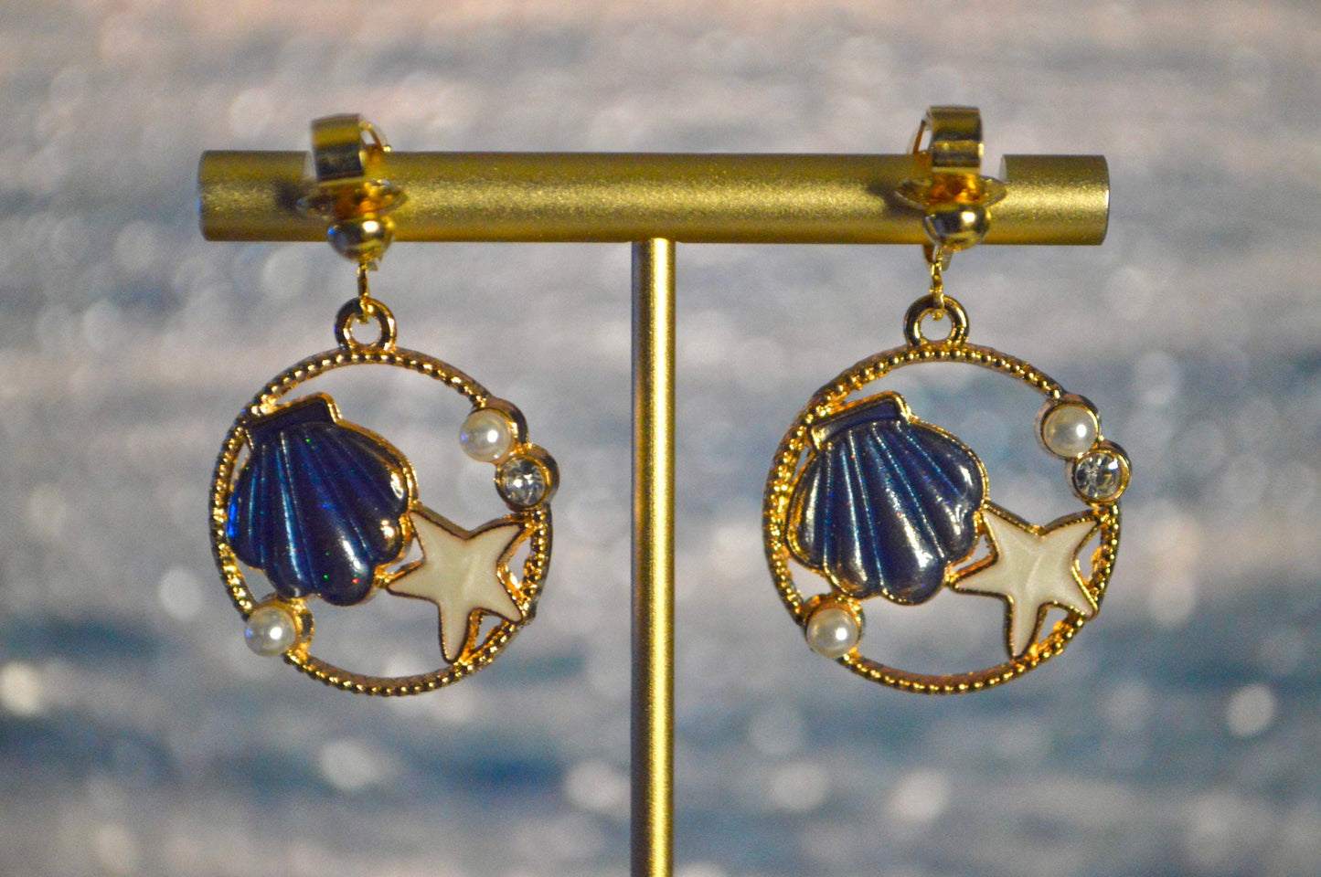 Shell/Starfish/Pearl Clip On Earrings