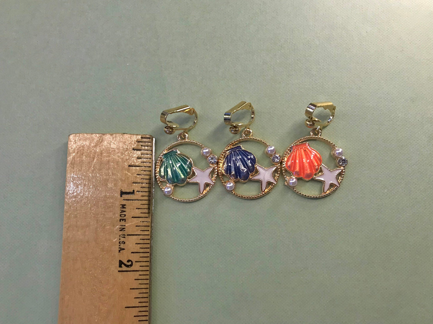 Shell/Starfish/Pearl Clip On Earrings