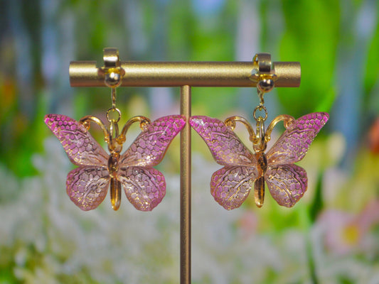 Butterfly Ombré Clip On Earrings