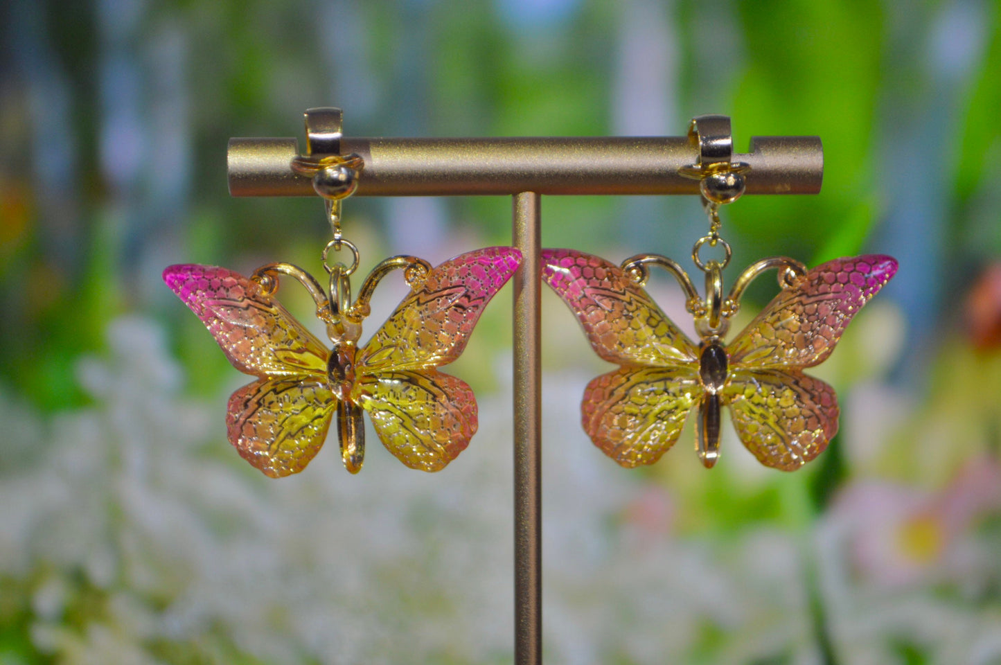 Butterfly Ombré Clip On Earrings
