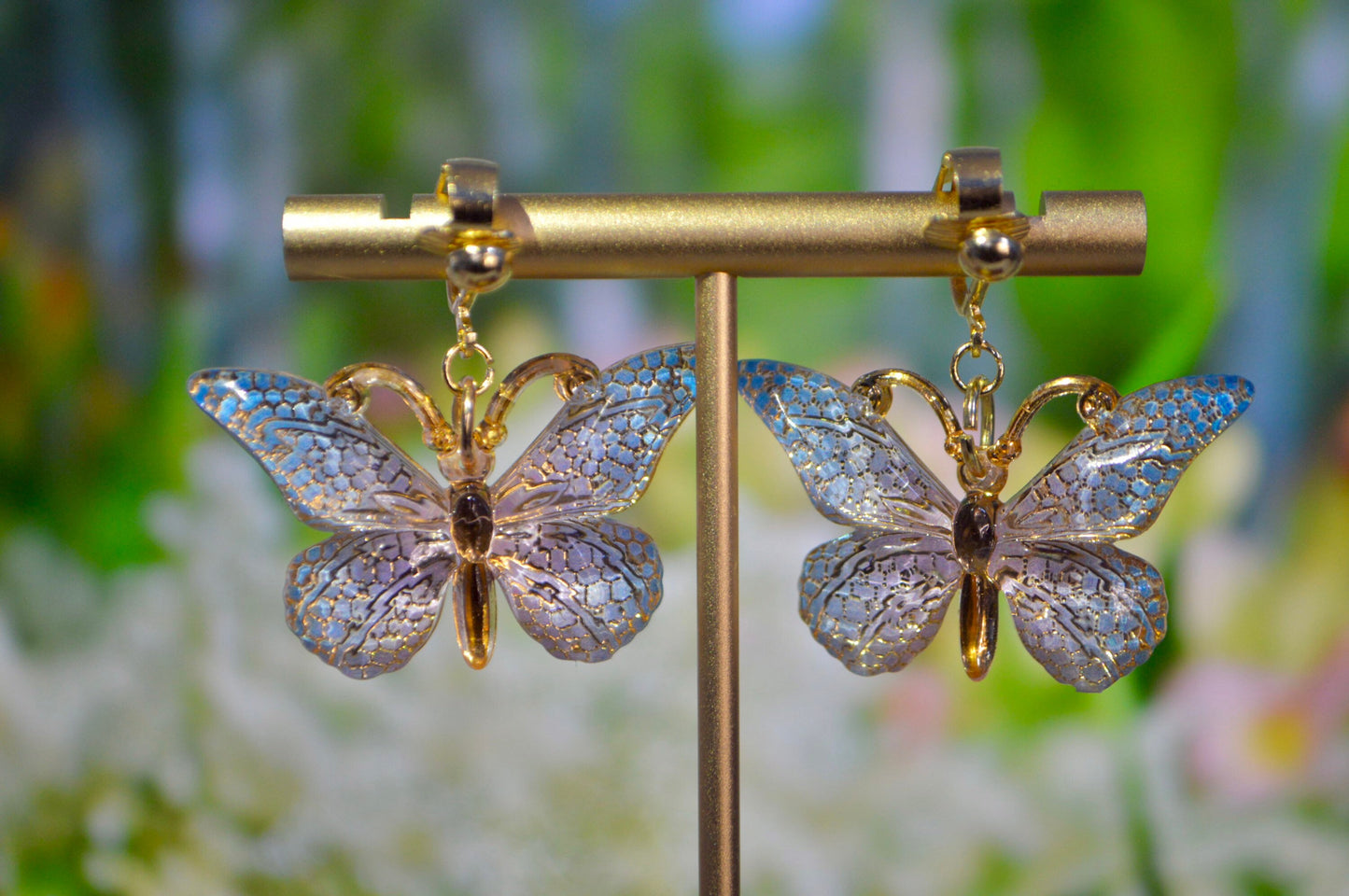 Butterfly Ombré Clip On Earrings