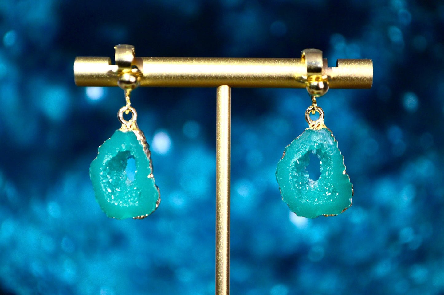 Geode Druzy Clip On Earrings