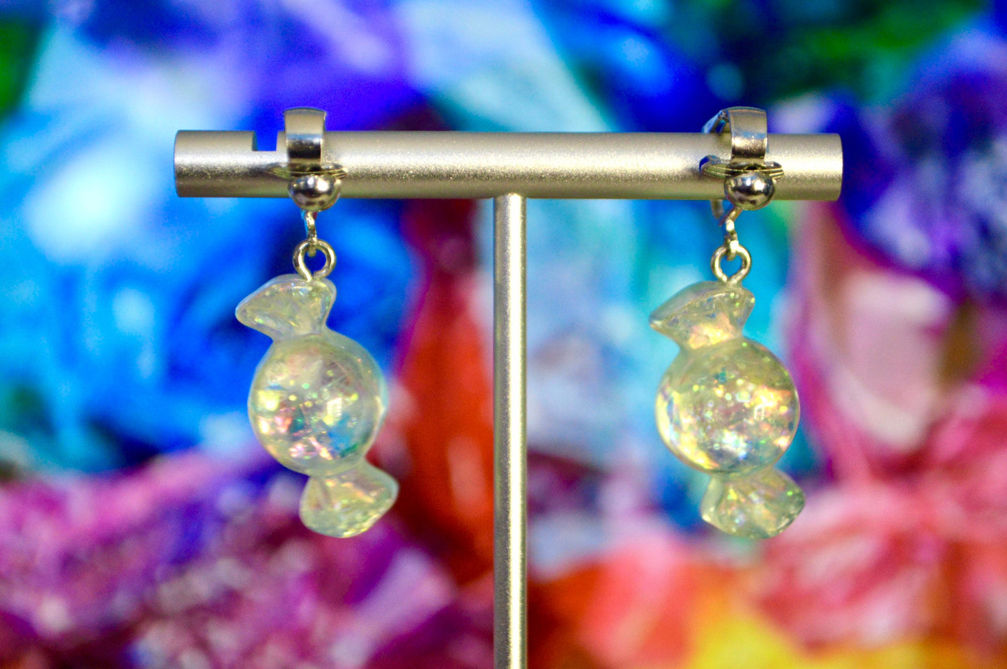 Candy Confetti Clip On Earrings