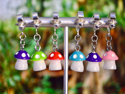 Mushroom Tiny Clip On Earrings