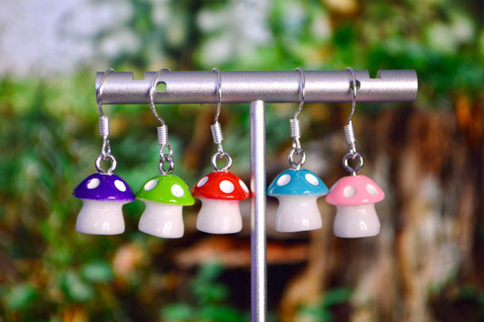 Mushroom Tiny Clip On Earrings