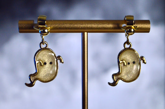 Ghost Spooky Colored Clip On Earrings