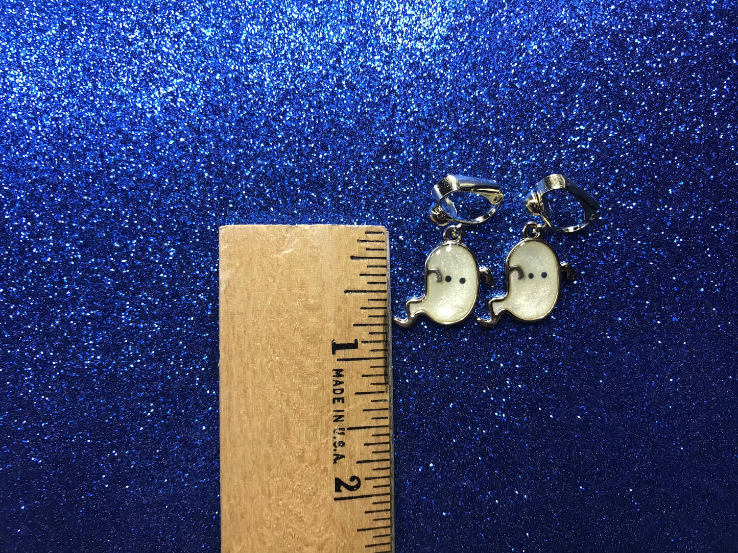 Ghost Spooky Colored Clip On Earrings