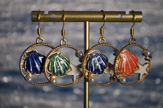 Shell/Starfish/Pearl Clip On Earrings