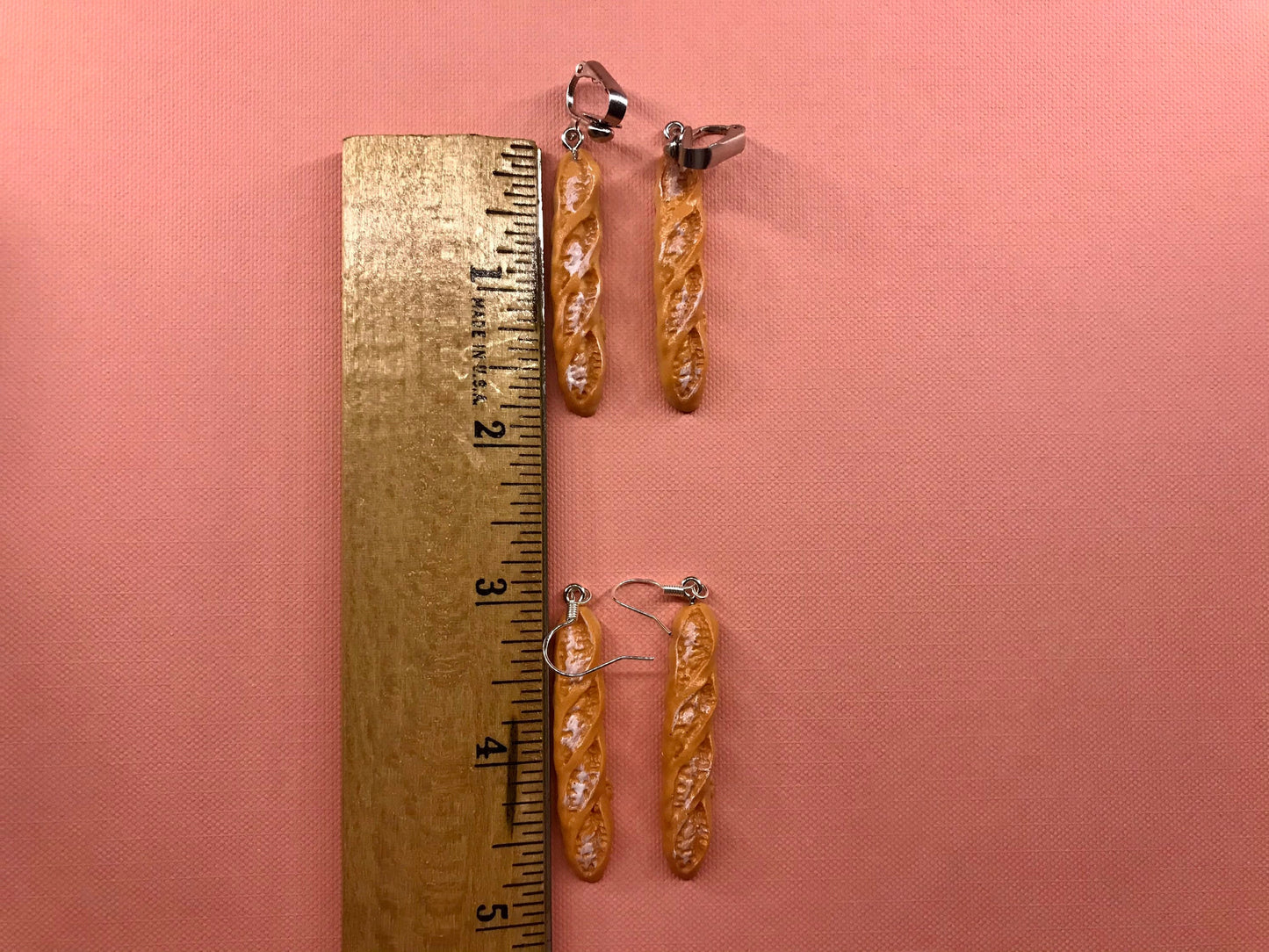 Baguette Clip On Earrings