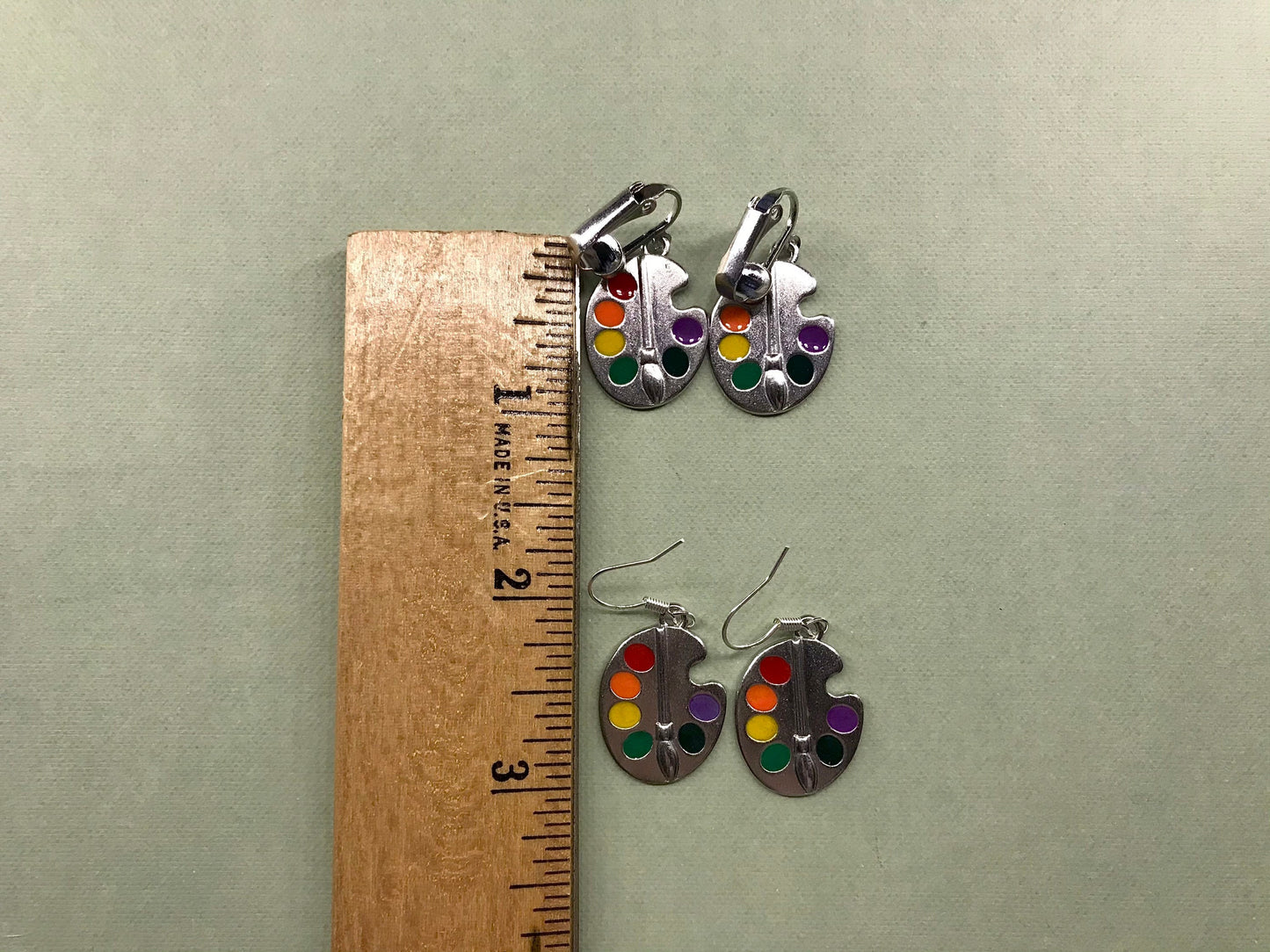 Artist Palette Clip On Earrings