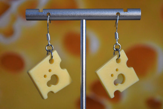Cheese Slice Earrings Clip On Earrings