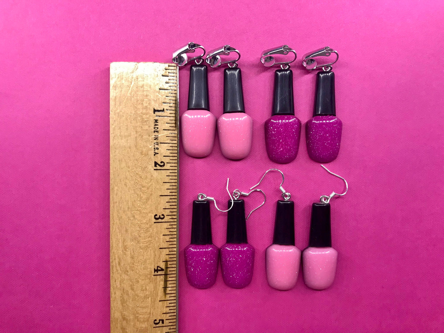 Nail Polish Earrings Clip On Earrings