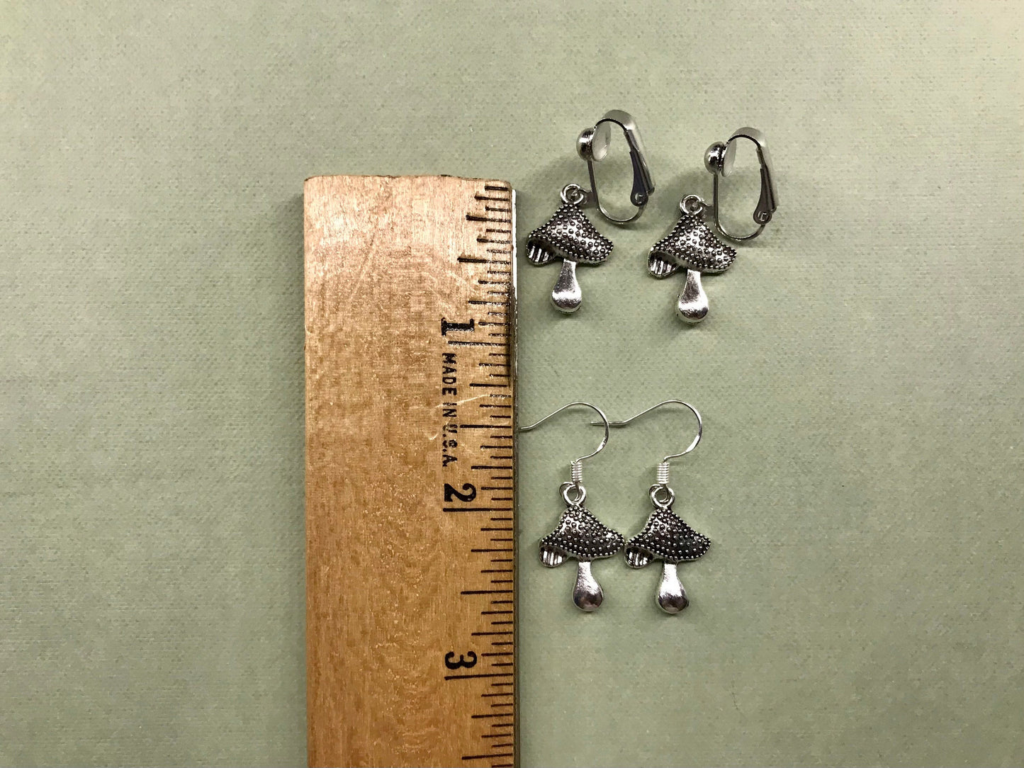 Mushroom Fancy Clip On Earrings