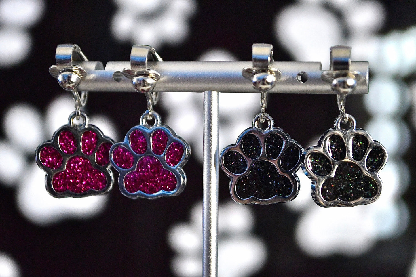 Paw Print Earrings Clip On Earrings