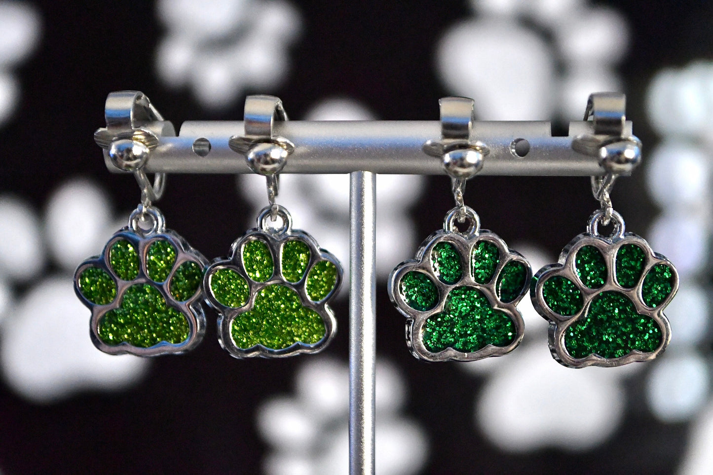 Paw Print Earrings Clip On Earrings