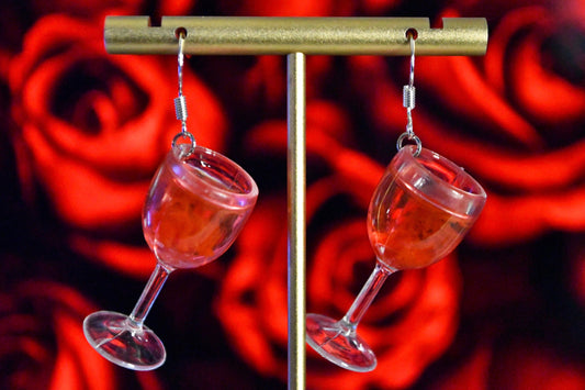 Red Wine Clip On Earrings