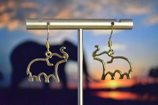 Elephant Clip On Earrings