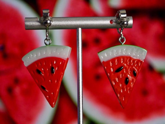 Watermelon Clip On Earrings