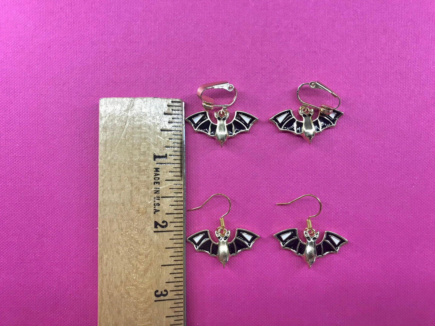 Bat Clip On Earrings