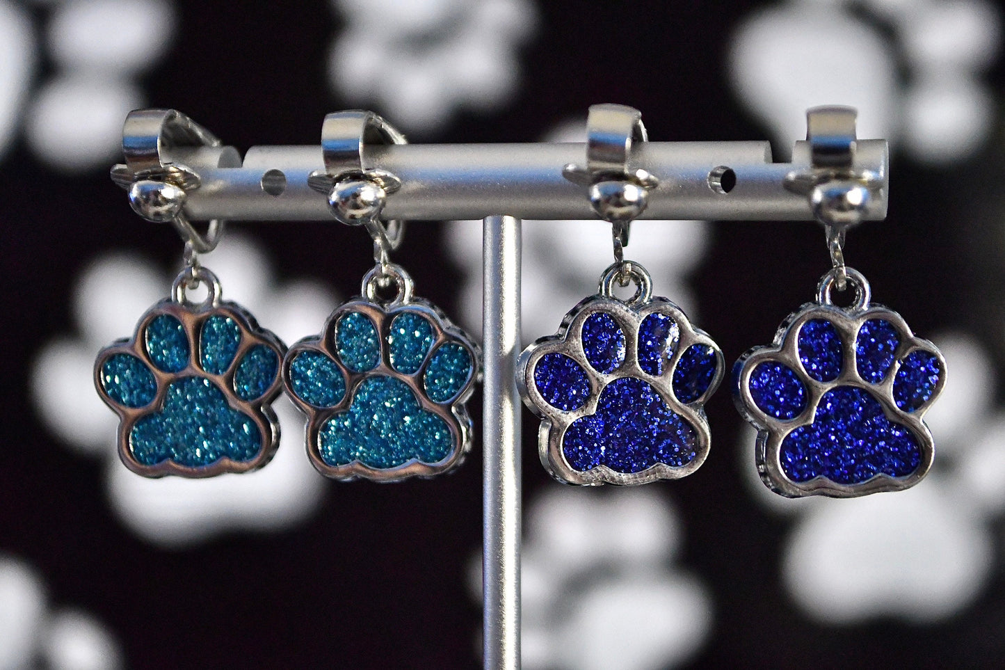 Paw Print Earrings Clip On Earrings