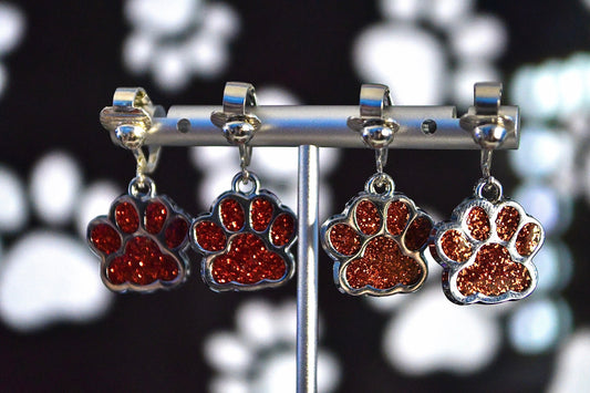 Paw Print Earrings Clip On Earrings