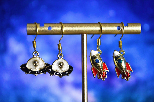 Space Themed Earrings Clip On Earrings