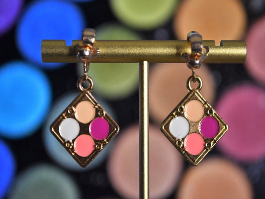 Makeup Palette Clip On Earrings